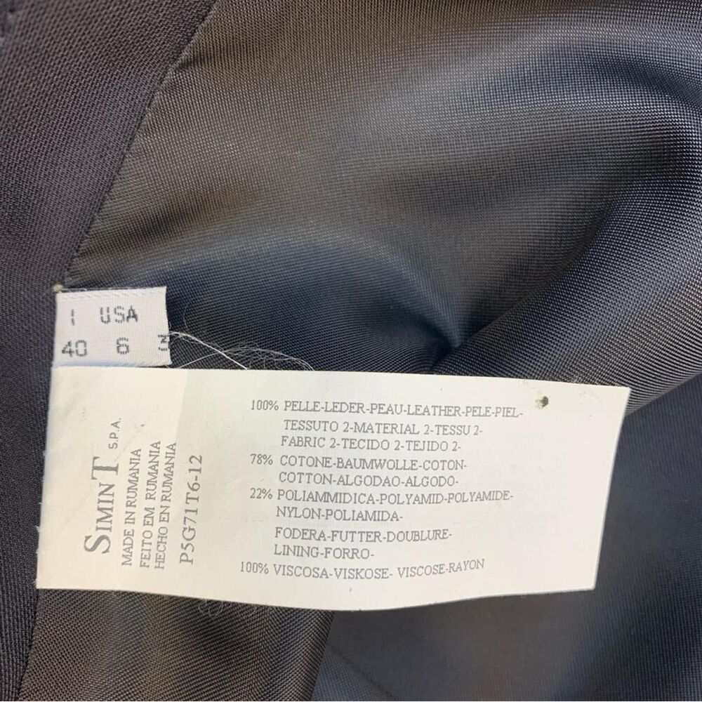 Armani Jeans Black Pencil Skirt Leather Waist Trim Womens 6 Knee Length - Picture 5 of 5
